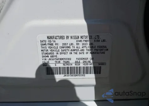 2014 Infiniti Q50 Hybrid Premium z USA, uszkodzony, nr VIN JN1AV7AR3EM703302